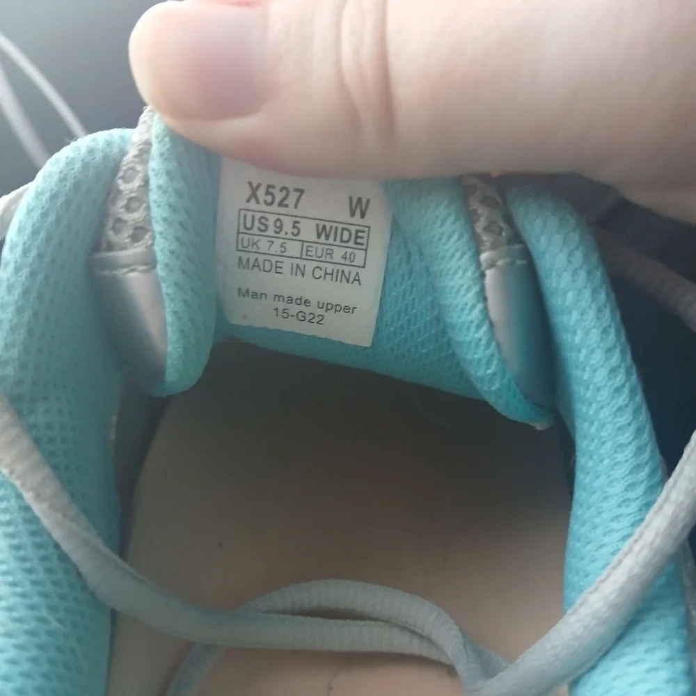 APEX‎ X527 Women's Silver Teal Wide Athletic Running Shoes Sneakers US 9.5 - Picture 4 of 8